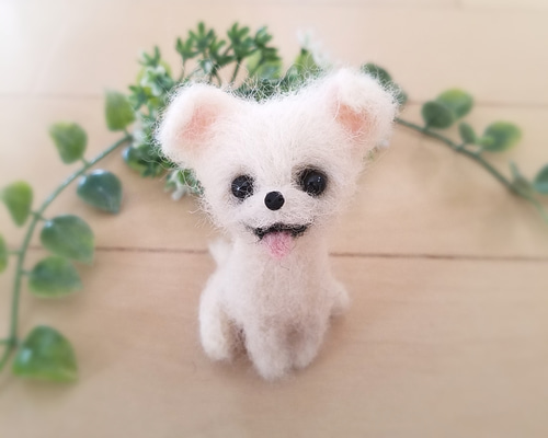 羊毛フェルト チワワ ミニチュア 子犬 羊毛フェルト ♡ron♡ 通販