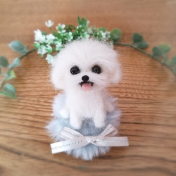 羊毛フェルト マルチーズ ミニチュア 犬 羊毛フェルト ♡ron♡ 通販