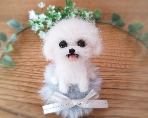 羊毛フェルト マルチーズ ミニチュア 犬 羊毛フェルト ♡ron♡ 通販
