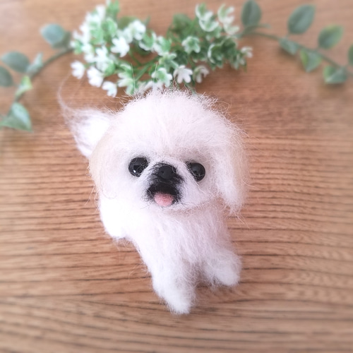 羊毛フェルト ペキニーズ ミニチュア 犬 羊毛フェルト ♡ron