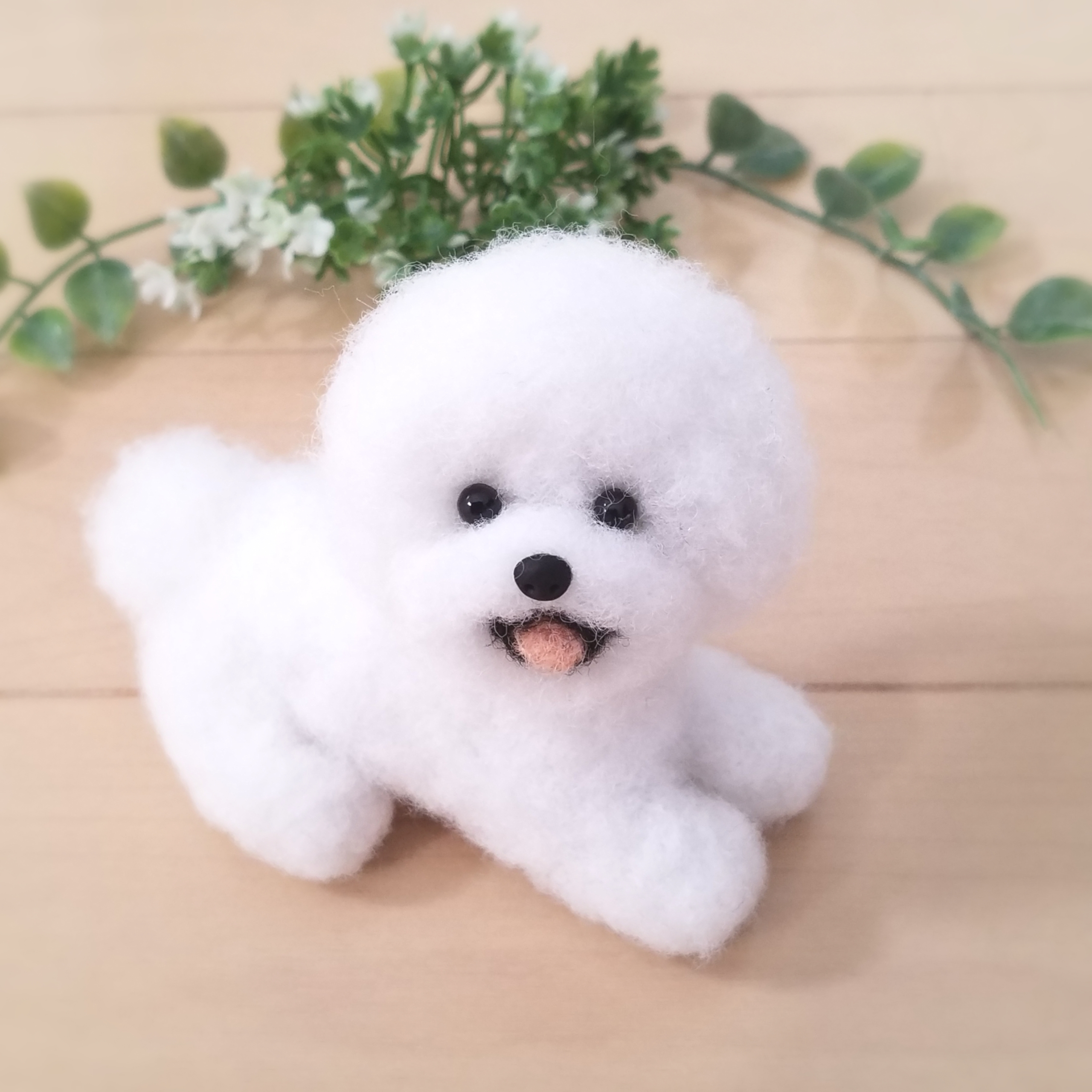 羊毛フェルト ビションフリーゼ アザラシ 犬 ハンドメイド