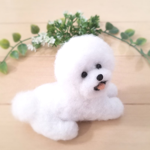 羊毛フェルト ビションフリーゼ ミニチュア 犬 羊毛フェルト ♡ron