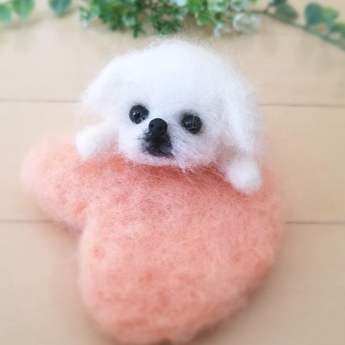 羊毛フェルト　ペキニーズ ペキニーズ犬マスコット 手のひらサイズ羊毛フェルト - おひさま