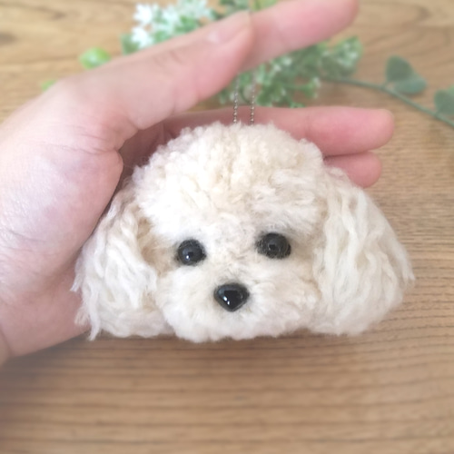 送料無料】動物ぽんぽん 毛糸 トイプードル プードル ストラップ 羊毛