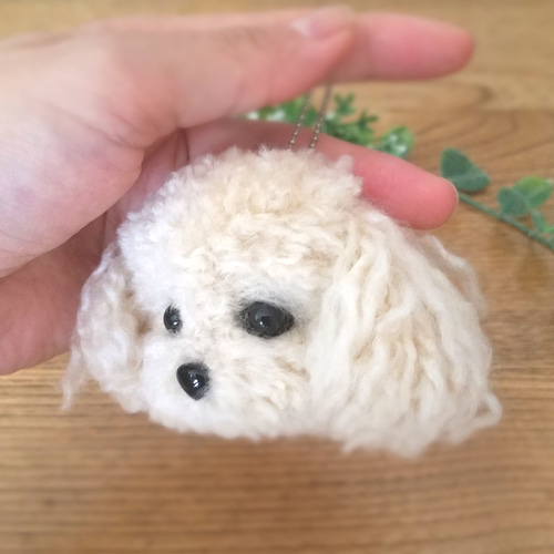 送料無料】動物ぽんぽん 毛糸 トイプードル プードル ストラップ 羊毛