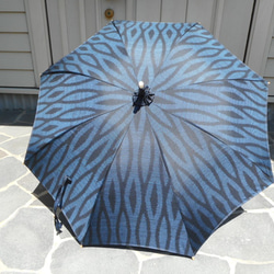 泥大島紬の日傘（傘袋付き） 4枚目の画像