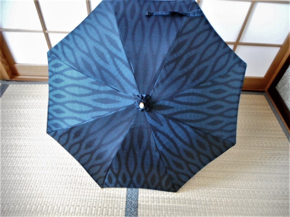 泥大島紬の日傘（傘袋付き） 9枚目の画像