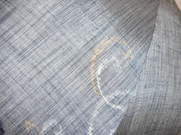 唐草模様・手織り節紬の日傘（傘袋付き） 9枚目の画像