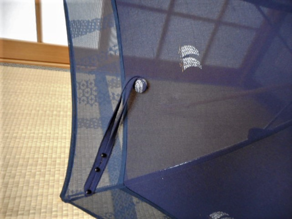 帆船模様の濃紺日傘（傘袋付き） 3枚目の画像