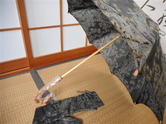 十日町紬の日傘（傘袋付き） 6枚目の画像