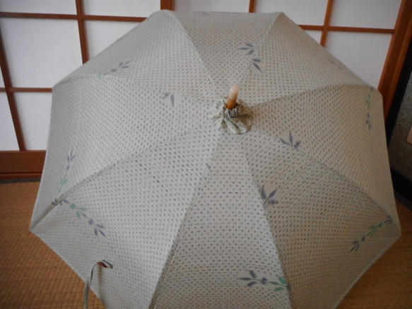 反物から草花織出し日傘（傘袋付） 5枚目の画像