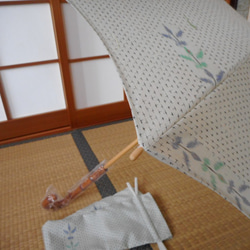 反物から草花織出し日傘（傘袋付） 10枚目の画像