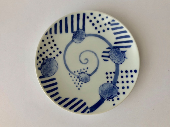 sometsuque citrus pattern plate  - 染付 柑橘文 中皿 - 3枚目の画像