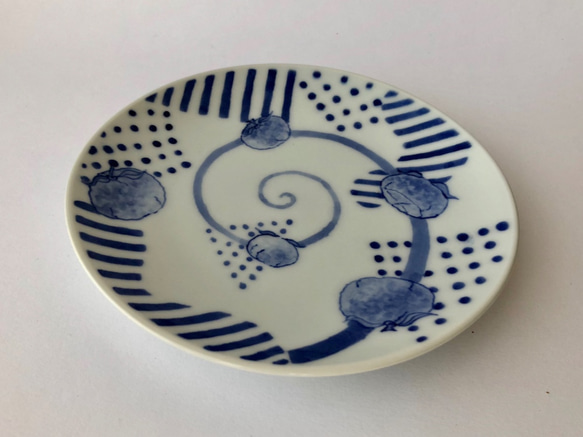 sometsuque citrus pattern plate  - 染付 柑橘文 中皿 - 4枚目の画像