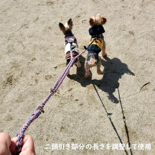 4way 二頭引きショルダーリード(ハンズフリー) 長さ調整可能 分離