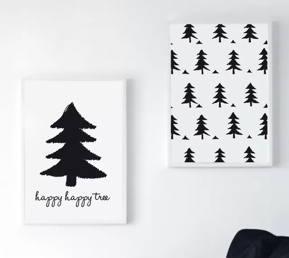 北欧＊happy happy tree/A4ポスター 2枚セット 1枚目の画像
