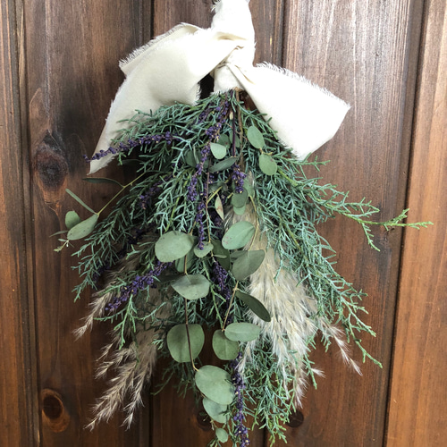 ドライフラワー  スワッグ　パンパスグラス　ブルーアイス ドライフラワー スワッグパンパスグラスブルーアイス