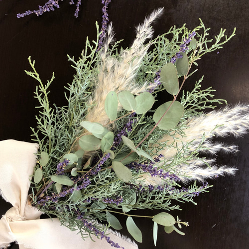 ドライフラワー スワッグパンパスグラスブルーアイス