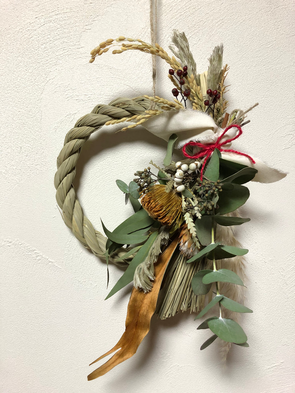 スワッグになるしめ縄2022 しめ縄リースしめ縄スワッグしめ縄ブーケ