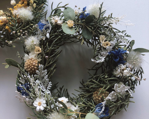 まこマコ様同梱ブルーアイスと芍薬のドライフラワーリース まこマコ様同梱ブルーアイスと芍薬のドライフラワーリース インテリア
