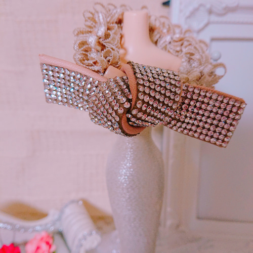 エクラリボン ♡クリア×ピンクベージュ♡ ヘアゴム much to you
