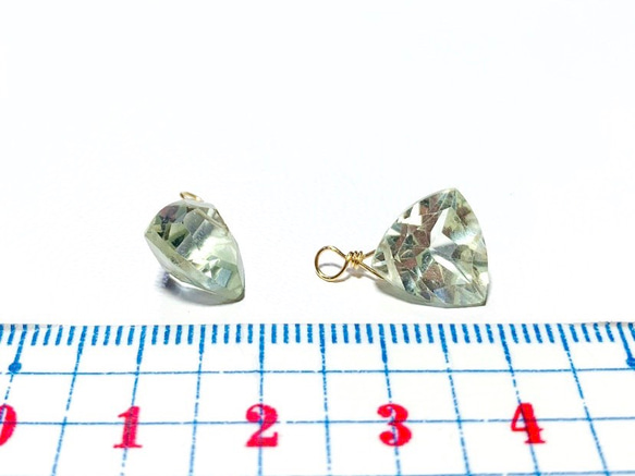 【天然石チャーム】宝石質グリーンアメジストAAA　1個 ペンダントトップ　ハンドメイド素材 4枚目の画像