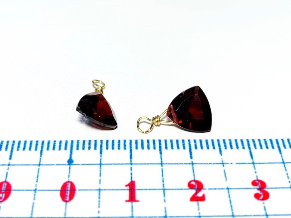 【天然石チャーム】宝石質ガーネットAAA　1個 ペンダントトップ　ハンドメイド素材 5枚目の画像