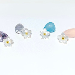 高品質ホワイトシェル（白蝶貝）AAA　桜　8ｍｍ　チャーム　２個　ハンドメイド素材 3枚目の画像