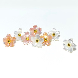 高品質ピンクシェルAAA　桜　8ｍｍ　チャーム　２個　ハンドメイド素材 4枚目の画像