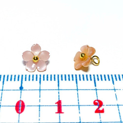 高品質ピンクシェルAAA　桜　8ｍｍ　チャーム　２個　ハンドメイド素材 5枚目の画像