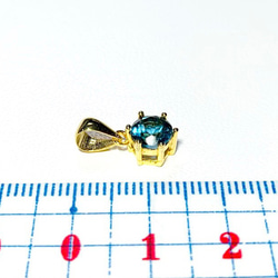 【天然石ペンダントトップ】ロンドンブルートパーズAAA　18KGP製　ネックレス　ハンドメイド素材 4枚目の画像