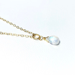 【天然石チャーム】レインボームーンストーン　ドロップ形　14kgf 　1個　ハンドメイド素材 2枚目の画像