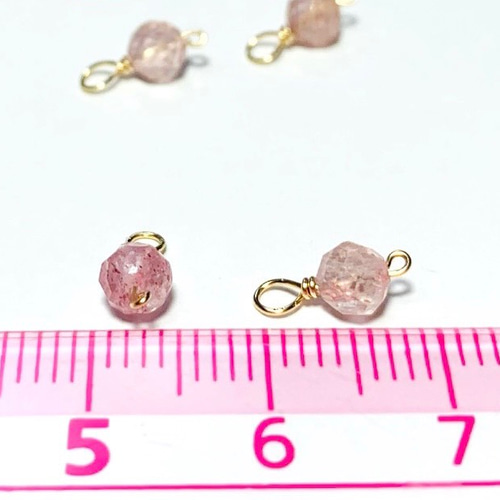 天然石チャーム】ピンクエピドート 14kgf 4個 ハンドメイド素材