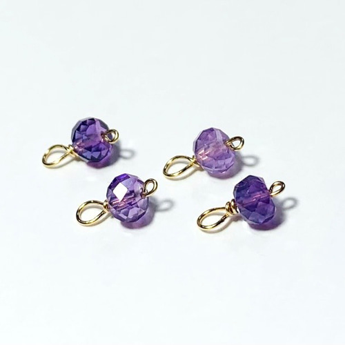 14KGF アパタイトとアメジストのチャーム