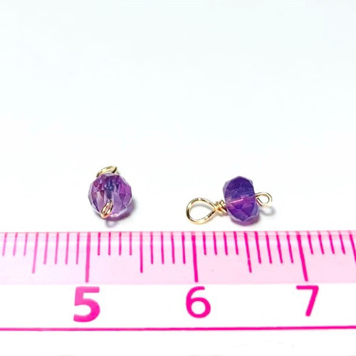 天然石チャーム】アメジスト 14kgf 4個 ハンドメイド素材 チャーム