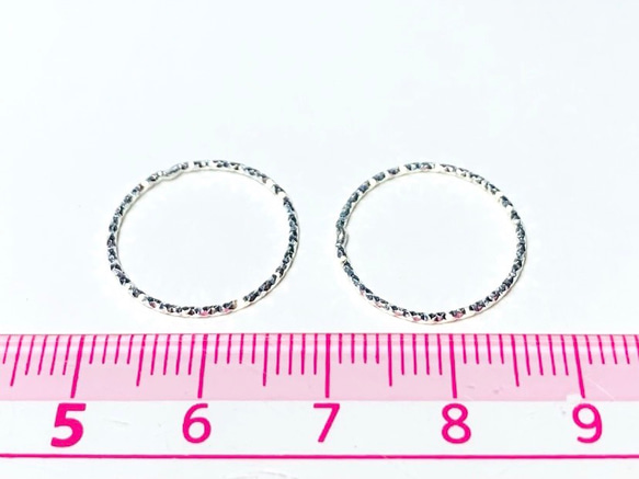 【Silver925丸カン】直径16.5mm ロープリング（開閉しない）2個セット　ハンドメイド素材 4枚目の画像