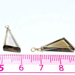 【天然石チャーム】スモーキークォーツAAA　14kgf 　２個　ハンドメイド素材 3枚目の画像