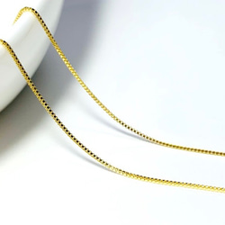 【18KGPネックレス】40cm ボックスチェーン 0.7mm幅　ネックレス　ハンドメイド素材 1枚目の画像