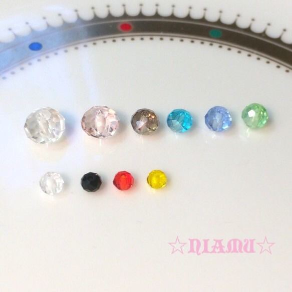 【ガラスキャンディ】　ボタンカット　ミックス　100粒/1セット ハンドメイド素材 1枚目の画像