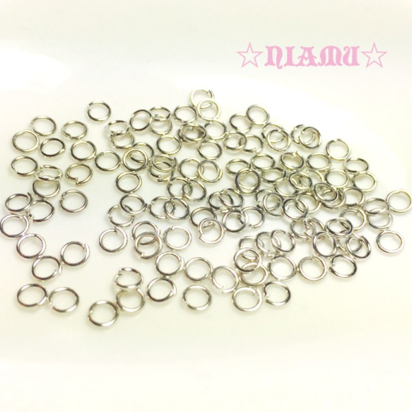 【金具】　パーツ  4ｍｍ丸カン 　シルバー　10g　ハンドメイド素材 1枚目の画像