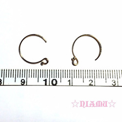 【14kgf ピアスフック】ゴールド　1ペア　ハンドメイド素材 3枚目の画像