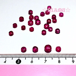 【天然石ボタンカット】宝石質ルビーAAA　4粒　ハンドメイド素材 2枚目の画像