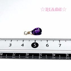 【天然石チャーム】14kgf 宝石質ピンクアメジストAAA　ペアシェイプファセットカット　１個　ハンドメイド素材 4枚目の画像