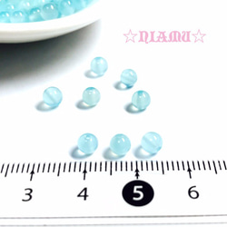 【天然石ビーズ】シーブルーカルセドニー　４mm 10粒　ハンドメイド素材 3枚目の画像