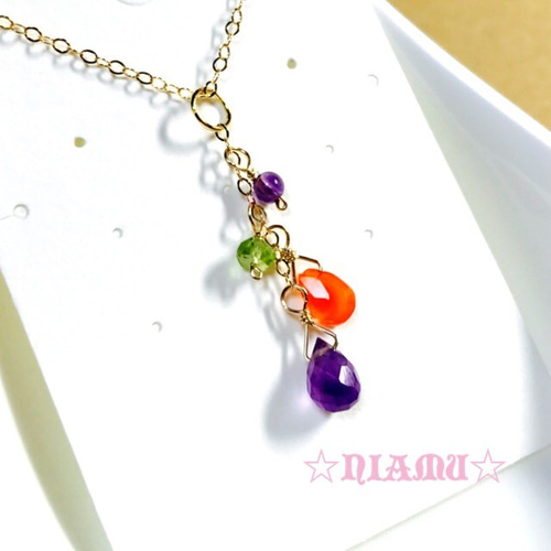 ペンダントトップ】14kgf 宝石質天然石 ネックレスペンダント