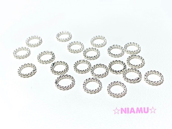 【Silver925丸カン】直径６mm ロープリング（開閉しない）５個セット　ハンドメイド素材 1枚目の画像