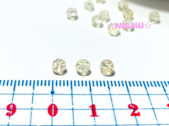 【天然石ラウンドカット】レモンクォーツAAA　4mm　10粒　ハンドメイド素材 3枚目の画像