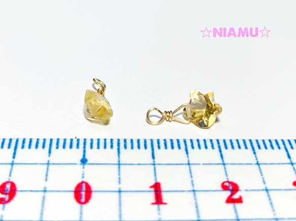 【天然石チャーム】シトリン　スターカット　１個　ハンドメイド素材 4枚目の画像
