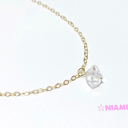 【天然石チャーム】ハーキマーダイヤモンド　2個　14kgf　ハンドメイド素材 3枚目の画像