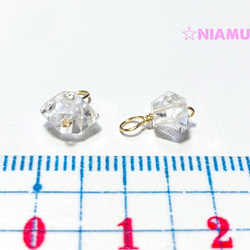 【天然石チャーム】ハーキマーダイヤモンド　2個　14kgf　ハンドメイド素材 4枚目の画像